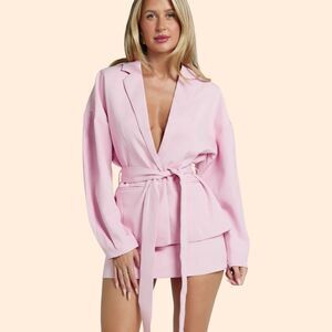 Showpo Oversized Pink Blazer Jacket